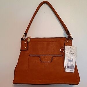 NWT Gussaci cognac brown handbag